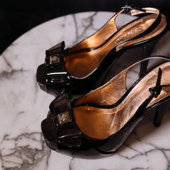 BCBGeneration black sling back, open-toe pump, size 36, 5-inch heel - Picture 5 of 11